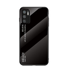 Coque Rebord Contour Silicone et Vitre Miroir Housse Etui Degrade Arc en Ciel LS1 pour Xiaomi Redmi Note 10T 5G Noir