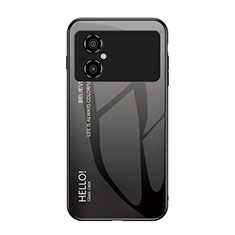 Coque Rebord Contour Silicone et Vitre Miroir Housse Etui Degrade Arc en Ciel LS1 pour Xiaomi Redmi Note 11R 5G Gris Fonce
