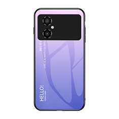Coque Rebord Contour Silicone et Vitre Miroir Housse Etui Degrade Arc en Ciel LS1 pour Xiaomi Redmi Note 11R 5G Violet Clair