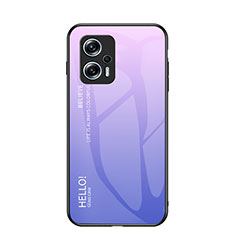 Coque Rebord Contour Silicone et Vitre Miroir Housse Etui Degrade Arc en Ciel LS1 pour Xiaomi Redmi Note 11T Pro 5G Violet Clair