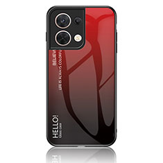 Coque Rebord Contour Silicone et Vitre Miroir Housse Etui Degrade Arc en Ciel LS1 pour Xiaomi Redmi Note 13 Pro 5G Rouge