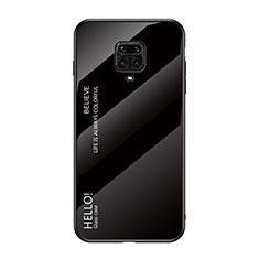 Coque Rebord Contour Silicone et Vitre Miroir Housse Etui Degrade Arc en Ciel LS1 pour Xiaomi Redmi Note 9 Pro Noir