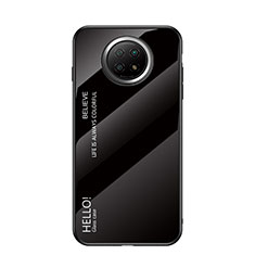 Coque Rebord Contour Silicone et Vitre Miroir Housse Etui Degrade Arc en Ciel LS1 pour Xiaomi Redmi Note 9T 5G Noir