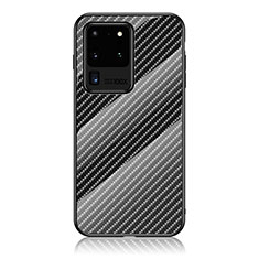 Coque Rebord Contour Silicone et Vitre Miroir Housse Etui Degrade Arc en Ciel LS2 pour Samsung Galaxy S20 Ultra 5G Noir
