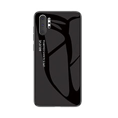 Coque Rebord Contour Silicone et Vitre Miroir Housse Etui Degrade Arc en Ciel M01 pour Samsung Galaxy Note 10 Plus 5G Noir