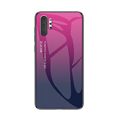 Coque Rebord Contour Silicone et Vitre Miroir Housse Etui Degrade Arc en Ciel M01 pour Samsung Galaxy Note 10 Plus 5G Violet