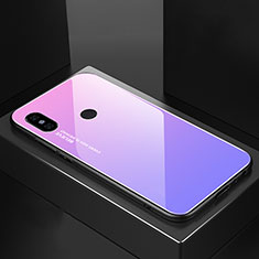 Coque Rebord Contour Silicone et Vitre Miroir Housse Etui Degrade Arc en Ciel M01 pour Xiaomi Mi 6X Violet