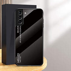 Coque Rebord Contour Silicone et Vitre Miroir Housse Etui Degrade Arc en Ciel M02 pour Samsung Galaxy S24 5G Noir