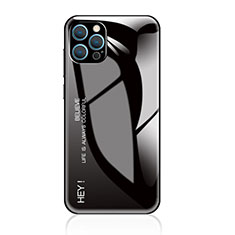 Coque Rebord Contour Silicone et Vitre Miroir Housse Etui Degrade Arc en Ciel pour Apple iPhone 13 Pro Max Noir