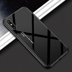 Coque Rebord Contour Silicone et Vitre Miroir Housse Etui Degrade Arc en Ciel pour Huawei Enjoy 10e Noir