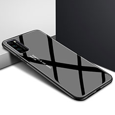 Coque Rebord Contour Silicone et Vitre Miroir Housse Etui Degrade Arc en Ciel pour Huawei Enjoy 20 Pro 5G Noir