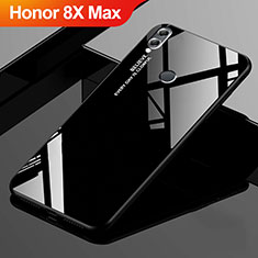 Coque Rebord Contour Silicone et Vitre Miroir Housse Etui Degrade Arc en Ciel pour Huawei Honor 8X Max Noir