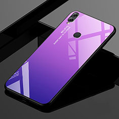 Coque Rebord Contour Silicone et Vitre Miroir Housse Etui Degrade Arc en Ciel pour Huawei Honor 8X Max Violet
