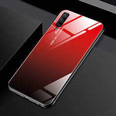 Coque Rebord Contour Silicone et Vitre Miroir Housse Etui Degrade Arc en Ciel pour Huawei Honor 9X Pro Rouge