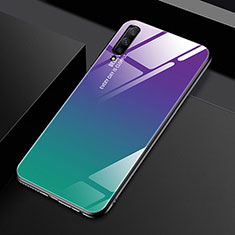 Coque Rebord Contour Silicone et Vitre Miroir Housse Etui Degrade Arc en Ciel pour Huawei Honor 9X Pro Vert