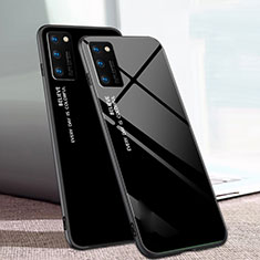 Coque Rebord Contour Silicone et Vitre Miroir Housse Etui Degrade Arc en Ciel pour Huawei Honor V30 5G Noir