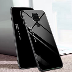 Coque Rebord Contour Silicone et Vitre Miroir Housse Etui Degrade Arc en Ciel pour Huawei Mate 30 Lite Noir