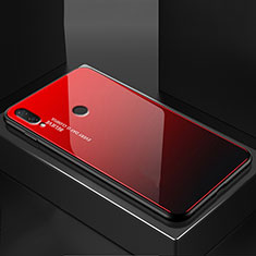 Coque Rebord Contour Silicone et Vitre Miroir Housse Etui Degrade Arc en Ciel pour Huawei Nova 3e Rouge