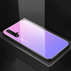 Coque Rebord Contour Silicone et Vitre Miroir Housse Etui Degrade Arc en Ciel pour Huawei Nova 5 Pro Rose
