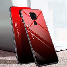 Coque Rebord Contour Silicone et Vitre Miroir Housse Etui Degrade Arc en Ciel pour Huawei Nova 5i Pro Rouge