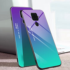 Coque Rebord Contour Silicone et Vitre Miroir Housse Etui Degrade Arc en Ciel pour Huawei Nova 5i Pro Vert