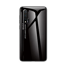 Coque Rebord Contour Silicone et Vitre Miroir Housse Etui Degrade Arc en Ciel pour Huawei Nova 6 5G Noir
