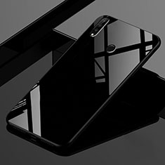 Coque Rebord Contour Silicone et Vitre Miroir Housse Etui Degrade Arc en Ciel pour Huawei P30 Lite XL Noir