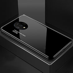 Coque Rebord Contour Silicone et Vitre Miroir Housse Etui Degrade Arc en Ciel pour OnePlus 7T Noir