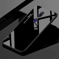 Coque Rebord Contour Silicone et Vitre Miroir Housse Etui Degrade Arc en Ciel pour Oppo A9X Noir