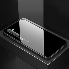 Coque Rebord Contour Silicone et Vitre Miroir Housse Etui Degrade Arc en Ciel pour Oppo K5 Noir