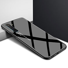 Coque Rebord Contour Silicone et Vitre Miroir Housse Etui Degrade Arc en Ciel pour Realme X50 Pro 5G Noir