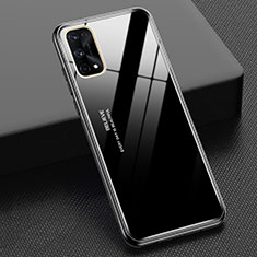 Coque Rebord Contour Silicone et Vitre Miroir Housse Etui Degrade Arc en Ciel pour Realme X7 Pro 5G Noir