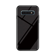 Coque Rebord Contour Silicone et Vitre Miroir Housse Etui Degrade Arc en Ciel pour Samsung Galaxy S10 5G Noir