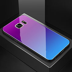 Coque Rebord Contour Silicone et Vitre Miroir Housse Etui Degrade Arc en Ciel pour Samsung Galaxy S7 Edge G935F Colorful