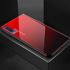 Coque Rebord Contour Silicone et Vitre Miroir Housse Etui Degrade Arc en Ciel pour Xiaomi Mi 9 Pro 5G Rouge