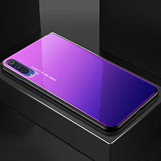 Coque Rebord Contour Silicone et Vitre Miroir Housse Etui Degrade Arc en Ciel pour Xiaomi Mi 9 Pro Violet