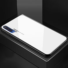 Coque Rebord Contour Silicone et Vitre Miroir Housse Etui Degrade Arc en Ciel pour Xiaomi Mi A3 Lite Blanc