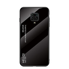 Coque Rebord Contour Silicone et Vitre Miroir Housse Etui Degrade Arc en Ciel pour Xiaomi Poco M2 Pro Noir