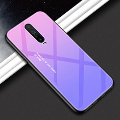 Coque Rebord Contour Silicone et Vitre Miroir Housse Etui Degrade Arc en Ciel pour Xiaomi Poco X2 Violet