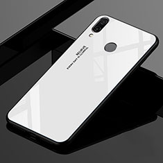 Coque Rebord Contour Silicone et Vitre Miroir Housse Etui Degrade Arc en Ciel pour Xiaomi Redmi 7 Blanc