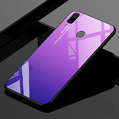 Coque Rebord Contour Silicone et Vitre Miroir Housse Etui Degrade Arc en Ciel pour Xiaomi Redmi 7 Violet