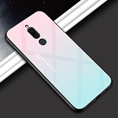 Coque Rebord Contour Silicone et Vitre Miroir Housse Etui Degrade Arc en Ciel pour Xiaomi Redmi 8 Rose