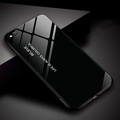 Coque Rebord Contour Silicone et Vitre Miroir Housse Etui Degrade Arc en Ciel pour Xiaomi Redmi Go Noir