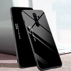 Coque Rebord Contour Silicone et Vitre Miroir Housse Etui Degrade Arc en Ciel pour Xiaomi Redmi Note 8 Pro Noir