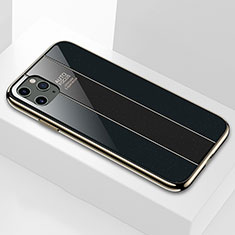Coque Rebord Contour Silicone et Vitre Miroir Housse Etui F01 pour Apple iPhone 11 Pro Max Noir