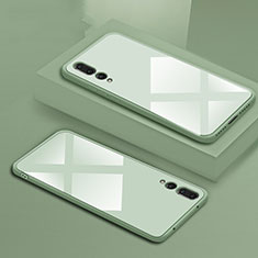 Coque Rebord Contour Silicone et Vitre Miroir Housse Etui F02 pour Huawei P20 Pro Vert