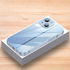 Coque Rebord Contour Silicone et Vitre Miroir Housse Etui JL1 pour Apple iPhone 13 Bleu