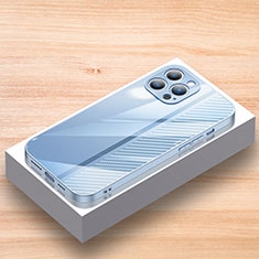 Coque Rebord Contour Silicone et Vitre Miroir Housse Etui JL1 pour Apple iPhone 13 Pro Bleu