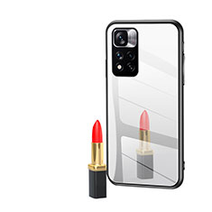 Coque Rebord Contour Silicone et Vitre Miroir Housse Etui LS1 pour Xiaomi Redmi Note 11 5G Argent