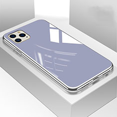 Coque Rebord Contour Silicone et Vitre Miroir Housse Etui M01 pour Apple iPhone 11 Pro Max Bleu